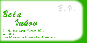 bela vukov business card